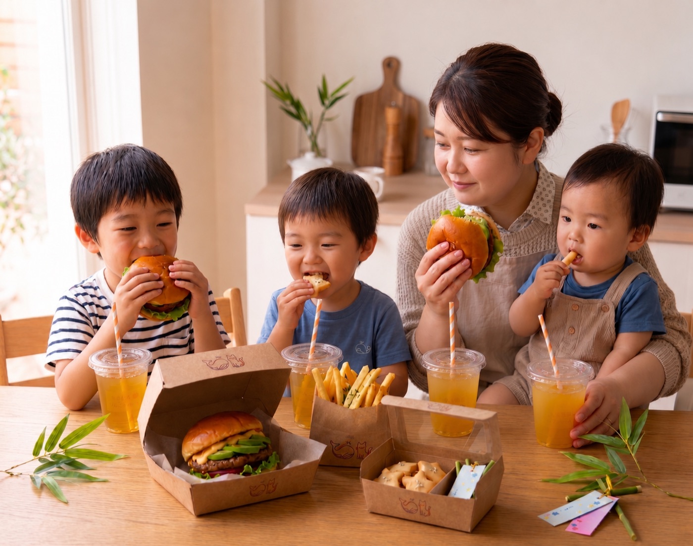 スターライトバーガーをおうちで楽しむご家族
